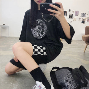 Harajuku  Chic Retro Simple O-Neck  T-shirt