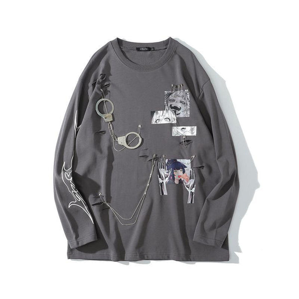 Harajuku Anime Cartoon Girl Print Street Top