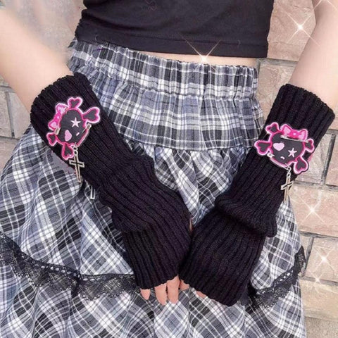 Harajuku Long Fingerless Gloves Punk Kawaii Style