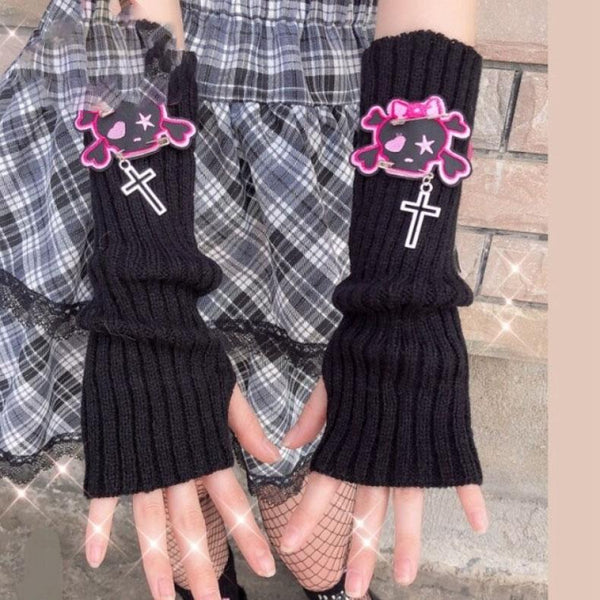 Harajuku Long Fingerless Gloves Punk Kawaii Style