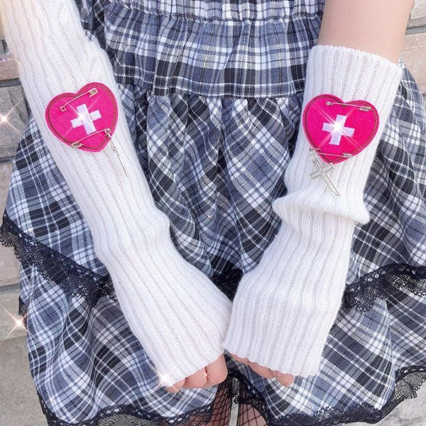 Harajuku Long Fingerless Gloves Punk Kawaii Style