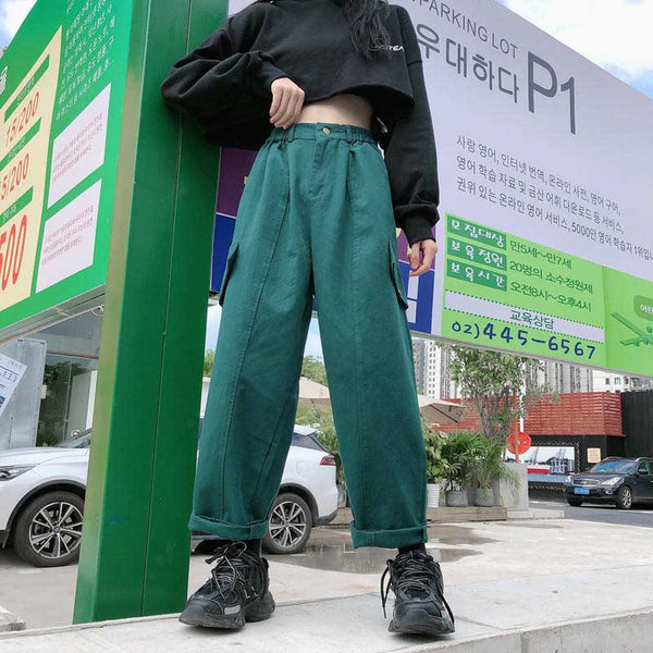 Fashion High Waist Streetwear Cargo Pants