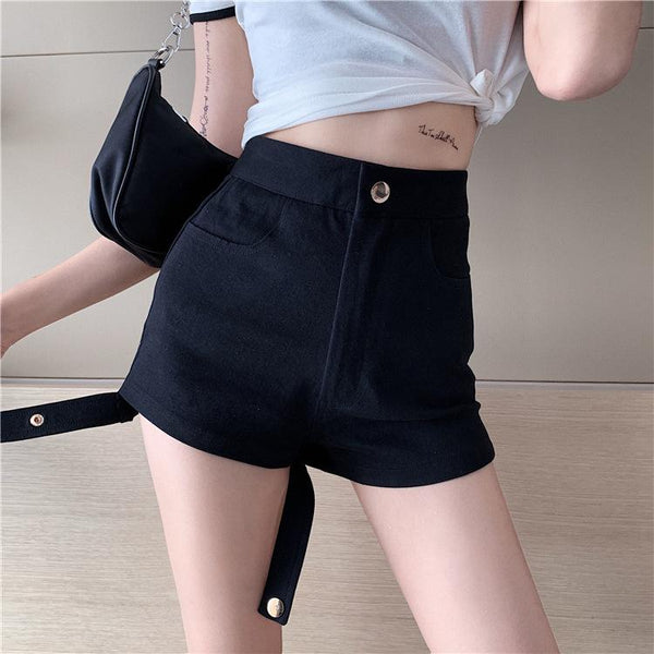 High Waist  Leg Loop Shorts