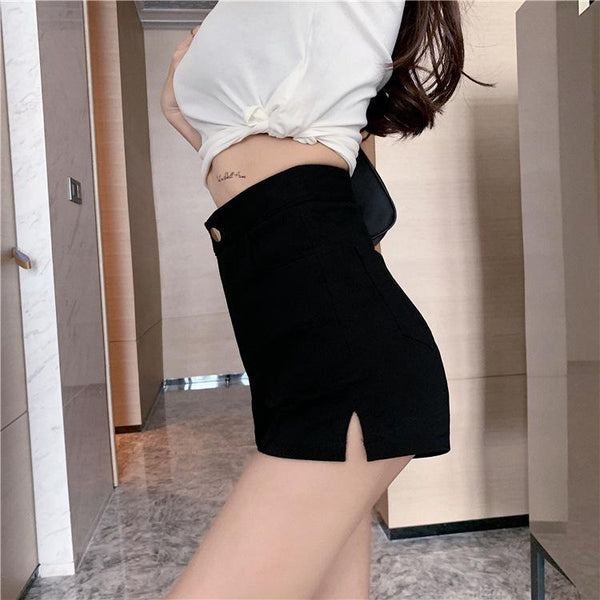 High Waist  Leg Loop Shorts