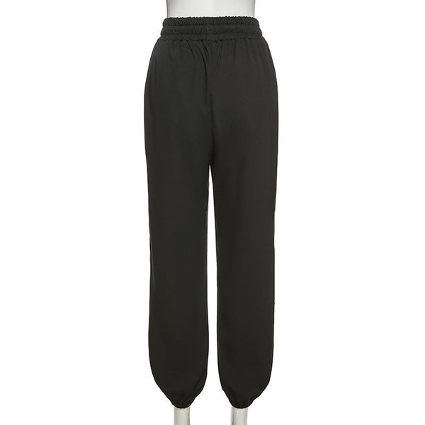 High Waist Reflective Line Cargo Pants