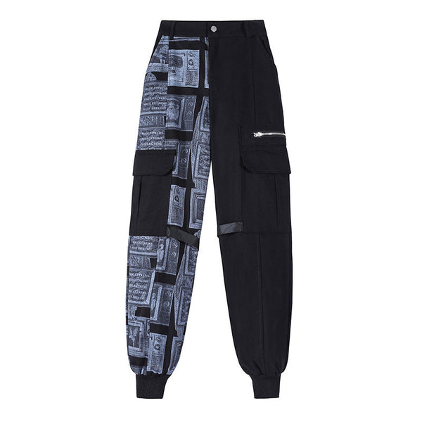 Hiphop Wide Leg Two Tone Pants