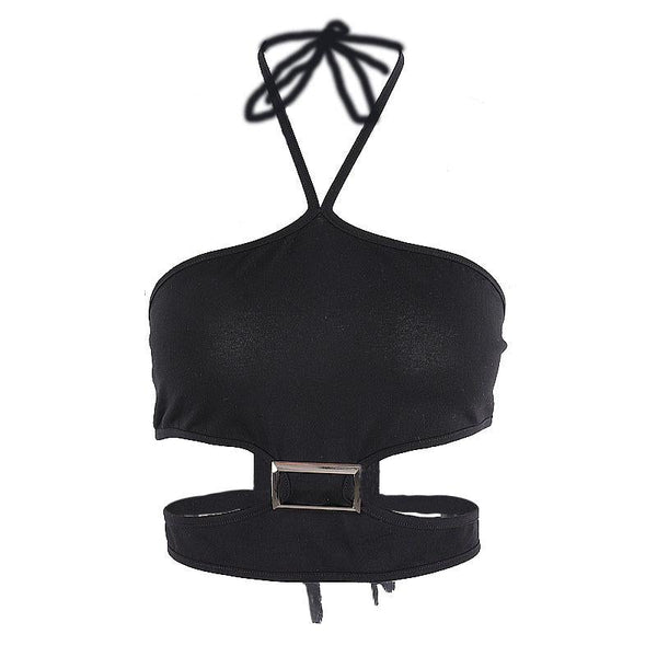 Hollow Strap Halter Top