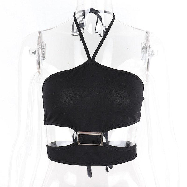 Hollow Strap Halter Top