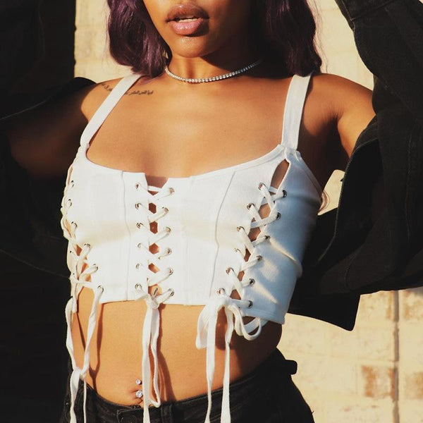 Hot Girl Cross straps Cropped Top