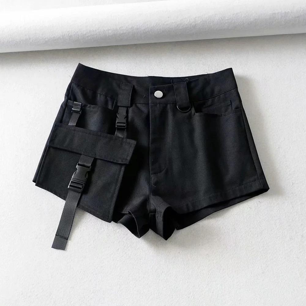 Goth Casual Cargo Shorts With Big Pocket