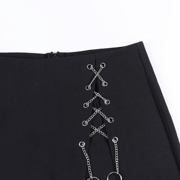 High Waist Cross Chain Culottes Skirt