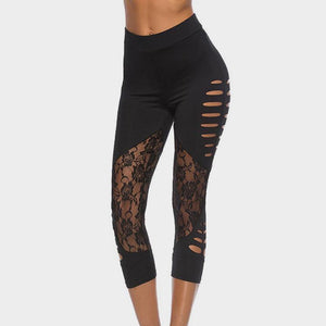 Lace Flower Hole Leggings