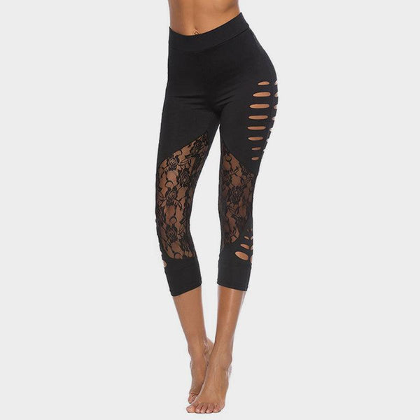 Lace Flower Hole Leggings