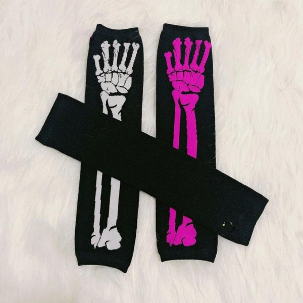 Long Fingerless Gloves Punk Gothic