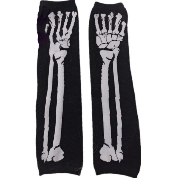 Long Fingerless Gloves Punk Gothic