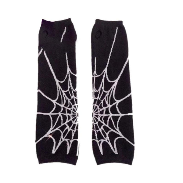 Long Fingerless Gloves Punk Gothic