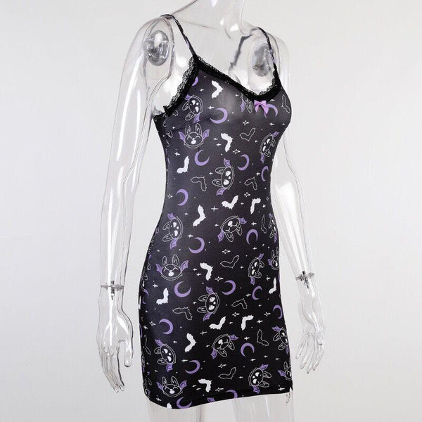 Moon Bats Lace Trim Dress