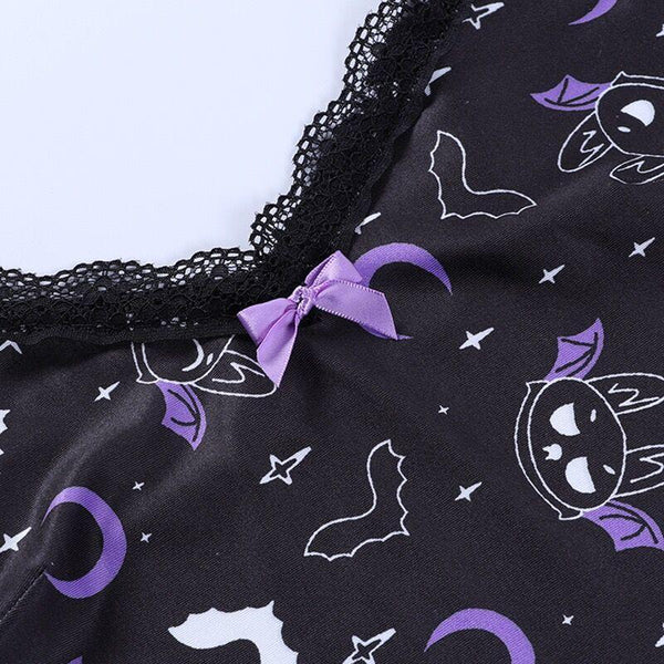 Moon Bats Lace Trim Dress