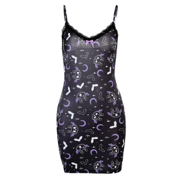 Moon Bats Lace Trim Dress