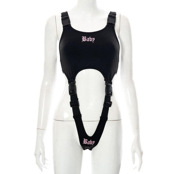 My Happy Ending Buckle Strap Bodysuit