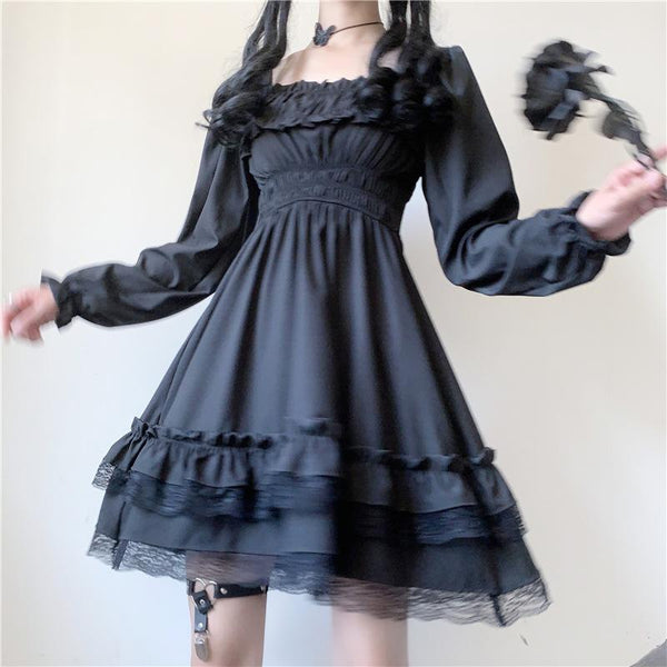 Dark Lace Bubble Dress