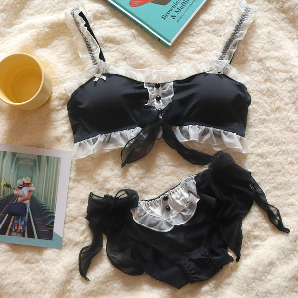 Lolita black bra set Suit