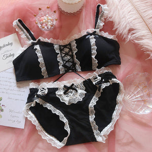 Lolita black bra set Suit