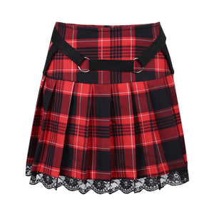 Plaid Lace Skirt