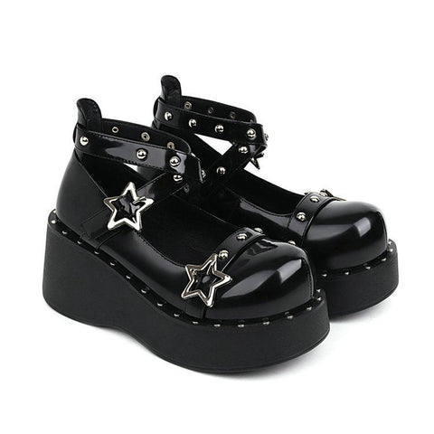 Black Stars Mary Janes