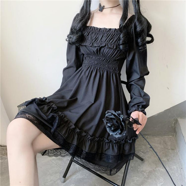 Dark Lace Bubble Dress