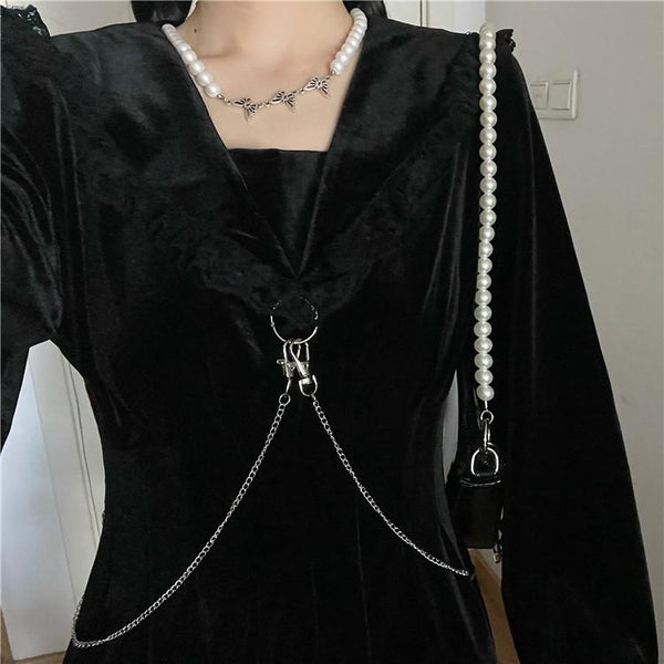 Chain Vintage Velvet Dress