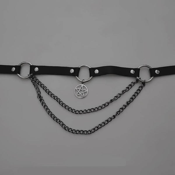 Double Chain Five-Pointed Star Choker