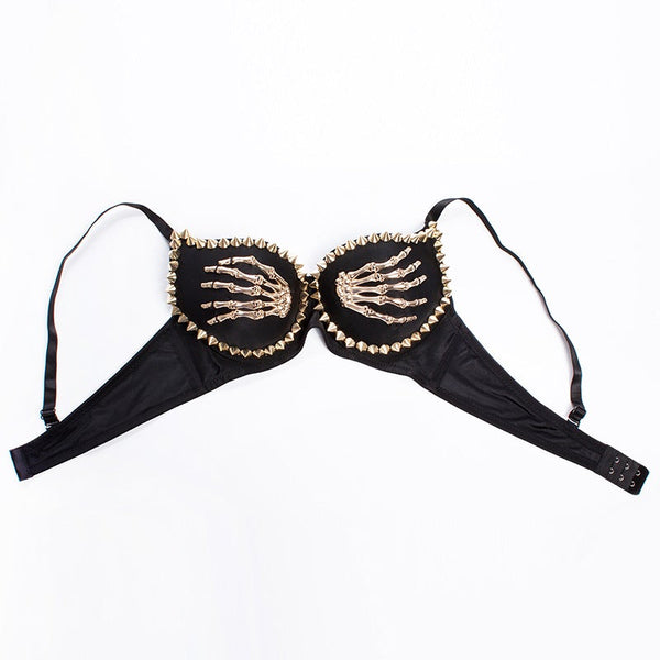 Skull Hand Studded Bra