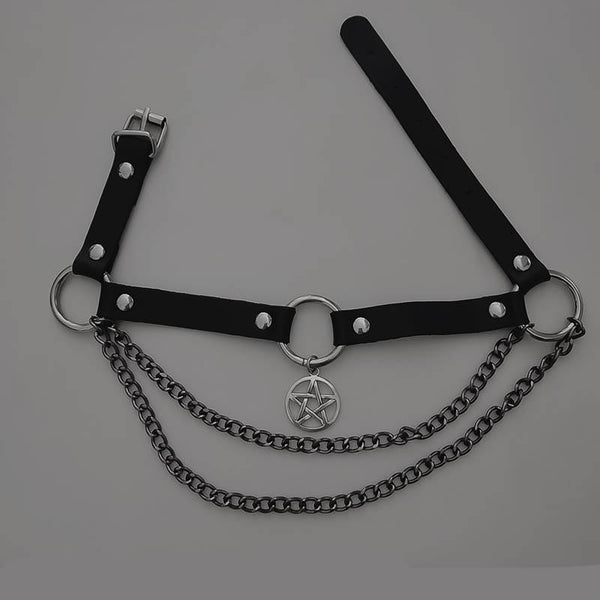 Double Chain Five-Pointed Star Choker