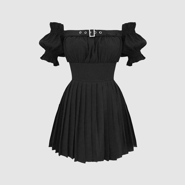 Off Shoulder High Waist Slim Dress