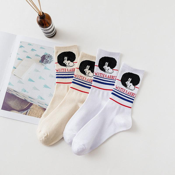 "WHITE RABBIT" SOCKS