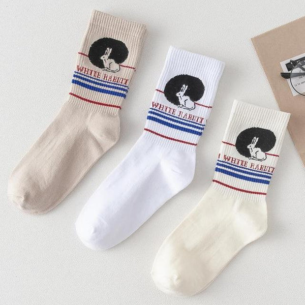 "WHITE RABBIT" SOCKS