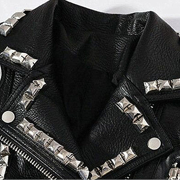 Punk Graffiti Printed Leather Jacket