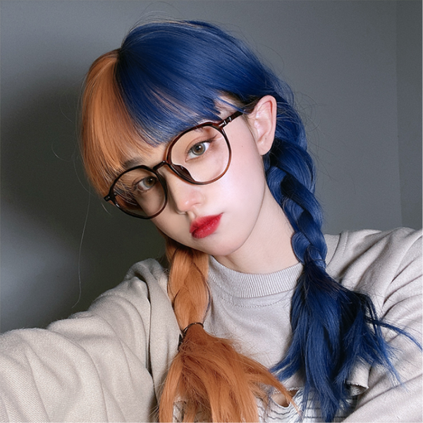 Harajuku Blue Orange Wig KF81947