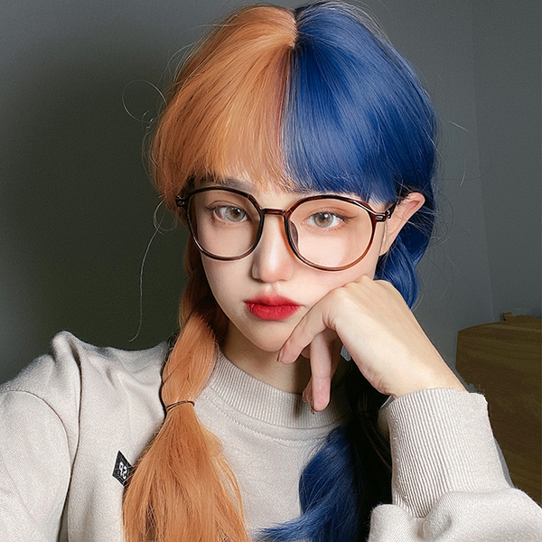 Harajuku Blue Orange Wig KF81947