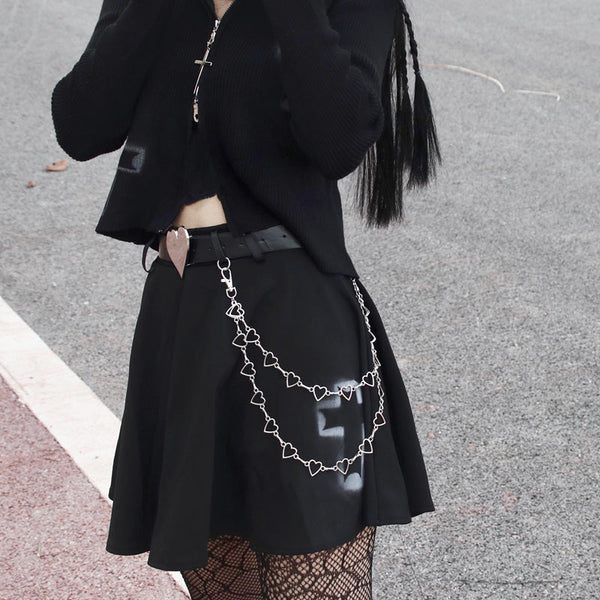 Black Cross Inkjet Punk Skirt