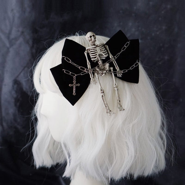 Valentine's Day Gift Skeleton Bowknot Hairpin