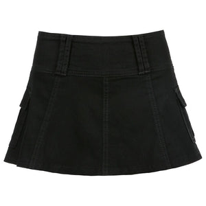 Street Hot Girl Denim Pleated Skirt