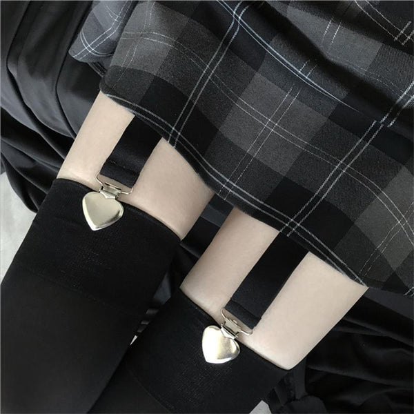 Sweet Cool Black and Gray Check Skirt