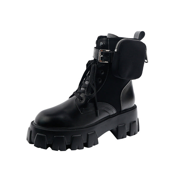 Thick Heeled British Style Martin Boots