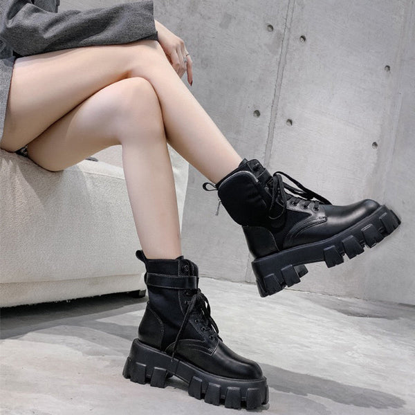 Thick Heeled British Style Martin Boots