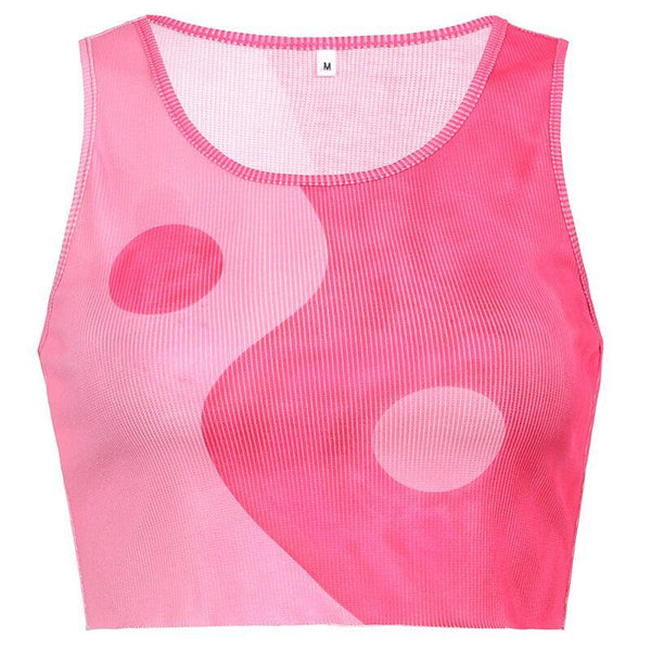 U-Neck Print Sleeveless Top