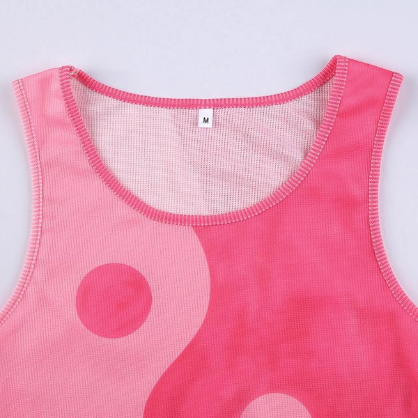 U-Neck Print Sleeveless Top