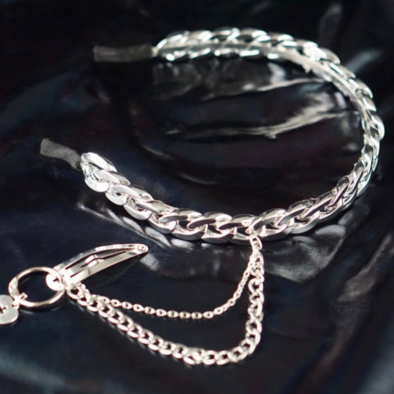 Valentine's Day Gift Heart Circle Chain Metal Hair Band