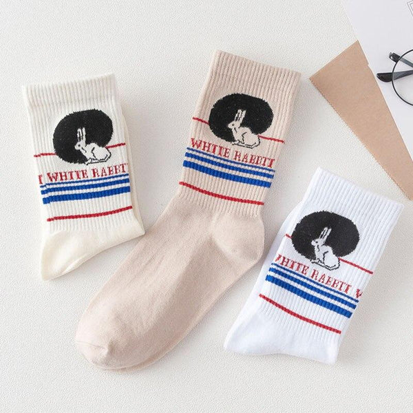 "WHITE RABBIT" SOCKS